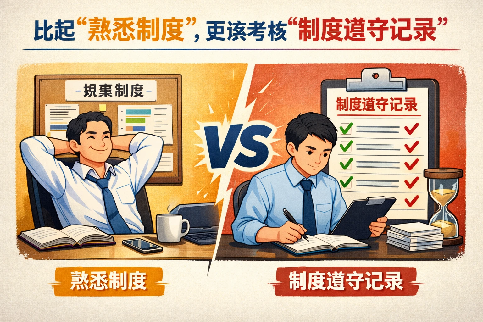 比起“熟悉制度”,更该考核“制度遵守记录”
