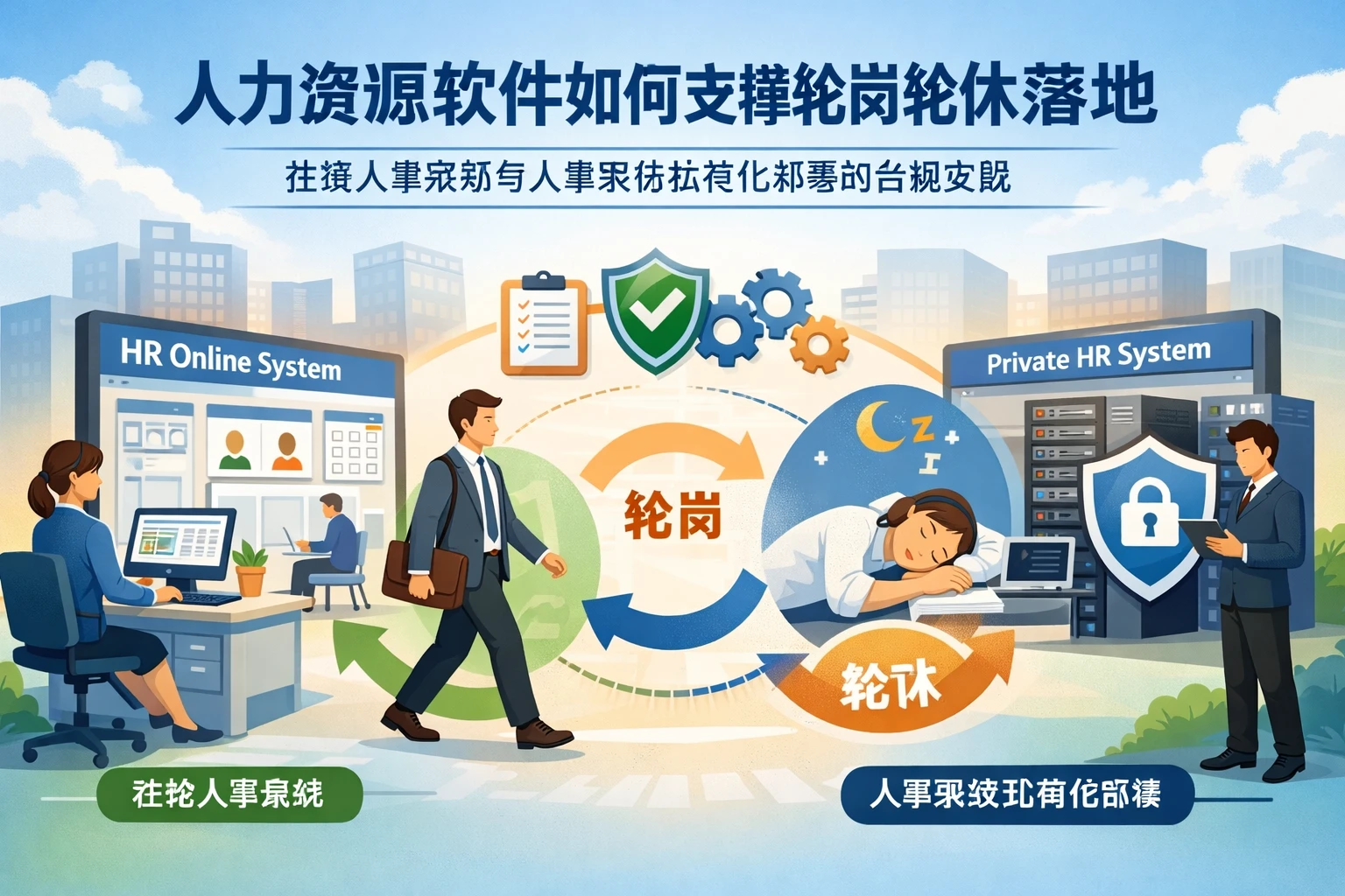 人力资源软件如何支撑轮岗轮休落地：在线人事系统与人事系统私有化部署的合规实践
