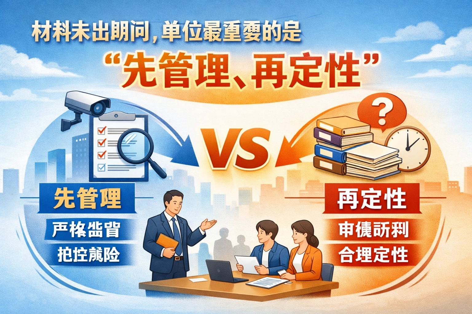 材料未出期间，单位最重要的是“先管理、再定性”