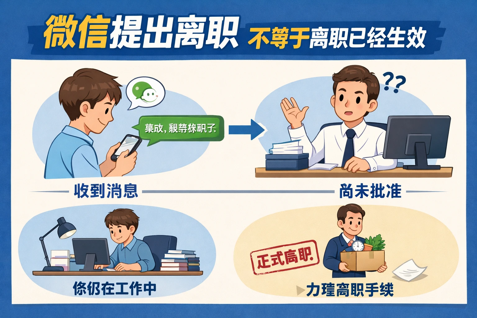 2. 微信提出离职,不等于离职已经生效