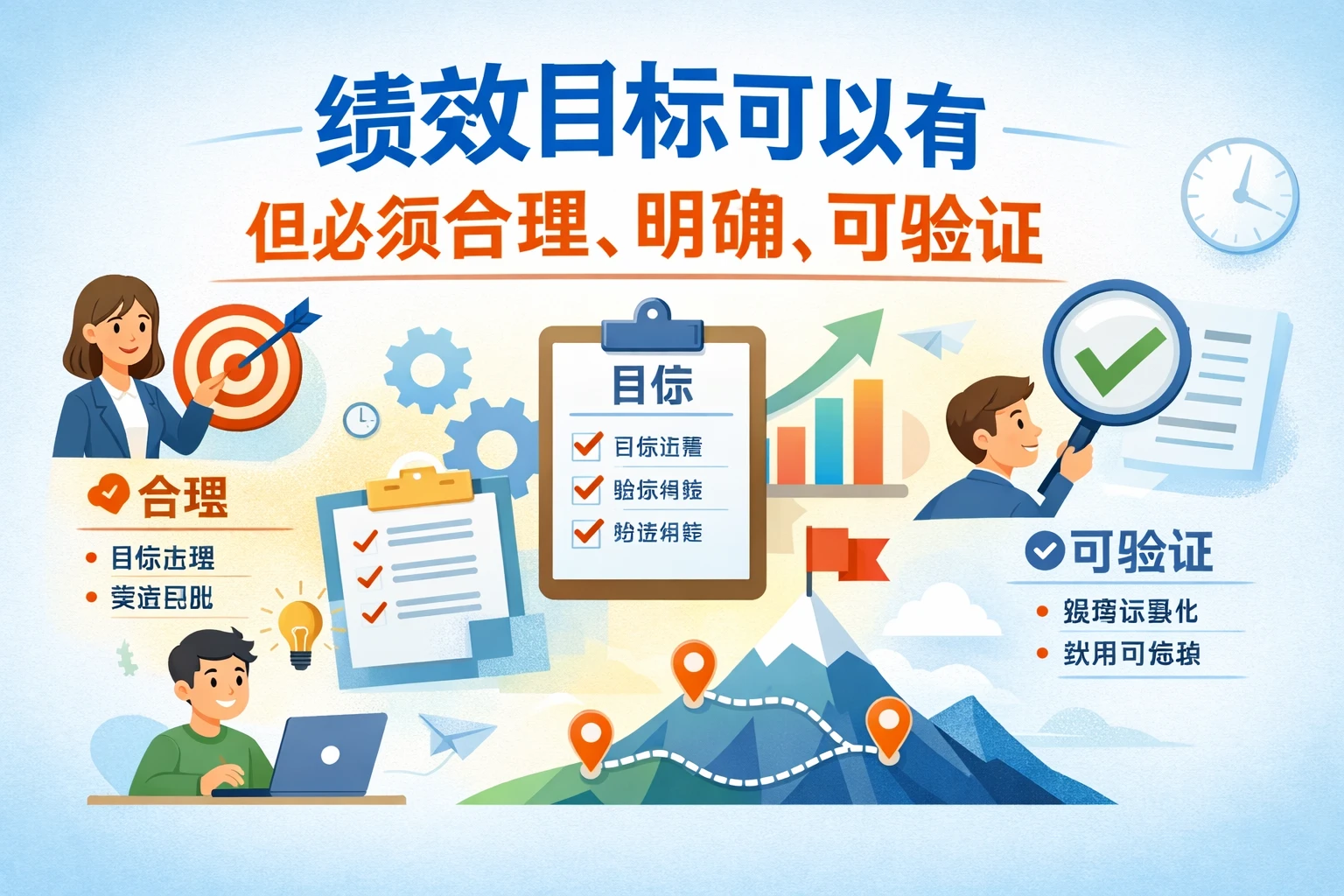 绩效目标可以有，但必须合理、明确、可验证