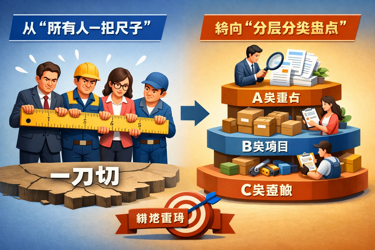 从“所有人一把尺子”转向“分层分类盘点”
