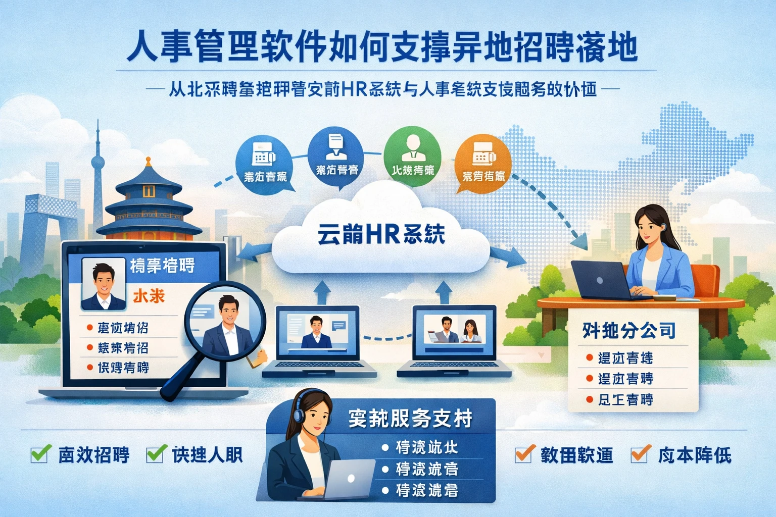 人事管理软件如何支撑异地招聘落地：从北京销售招聘看云端HR系统与人事系统实施服务的价值