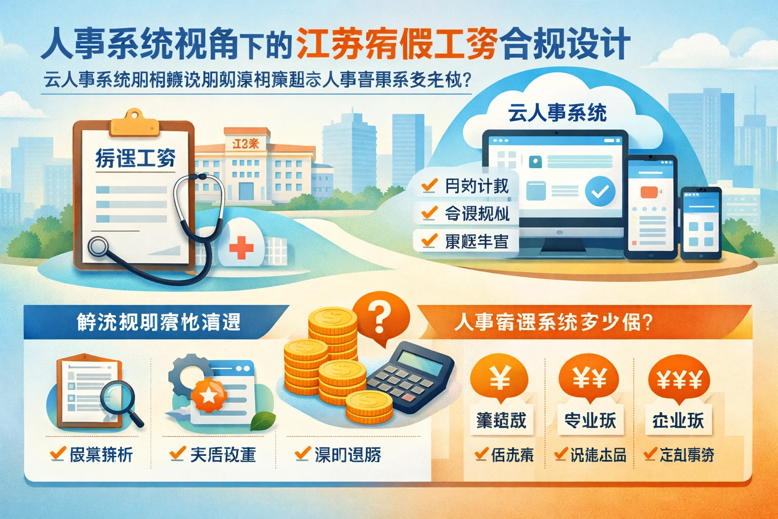 人事系统视角下的江苏病假工资合规设计：云人事系统如何解决规则落地难题与人事管理系统多少钱