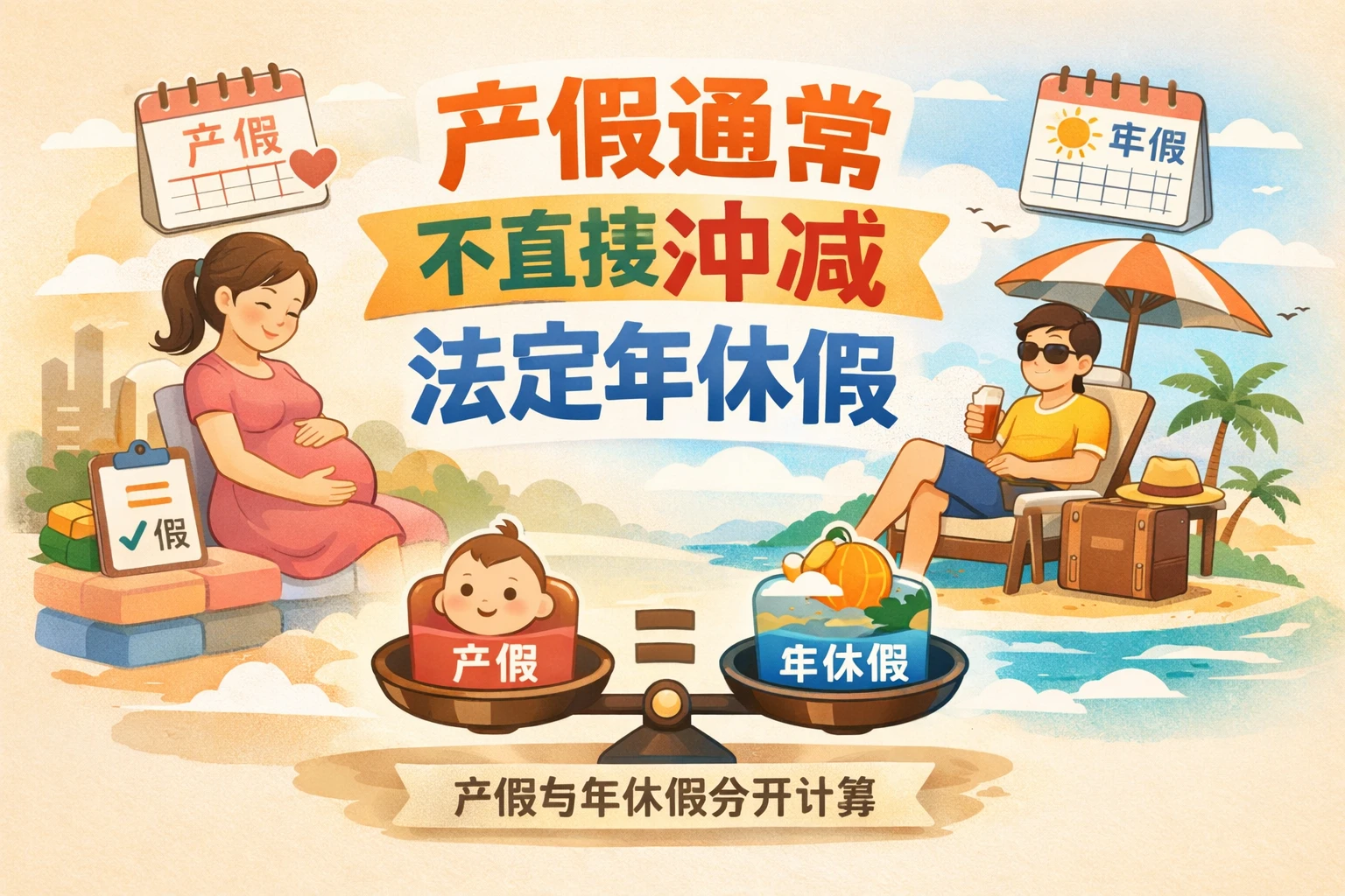 产假通常不直接冲减法定年休假