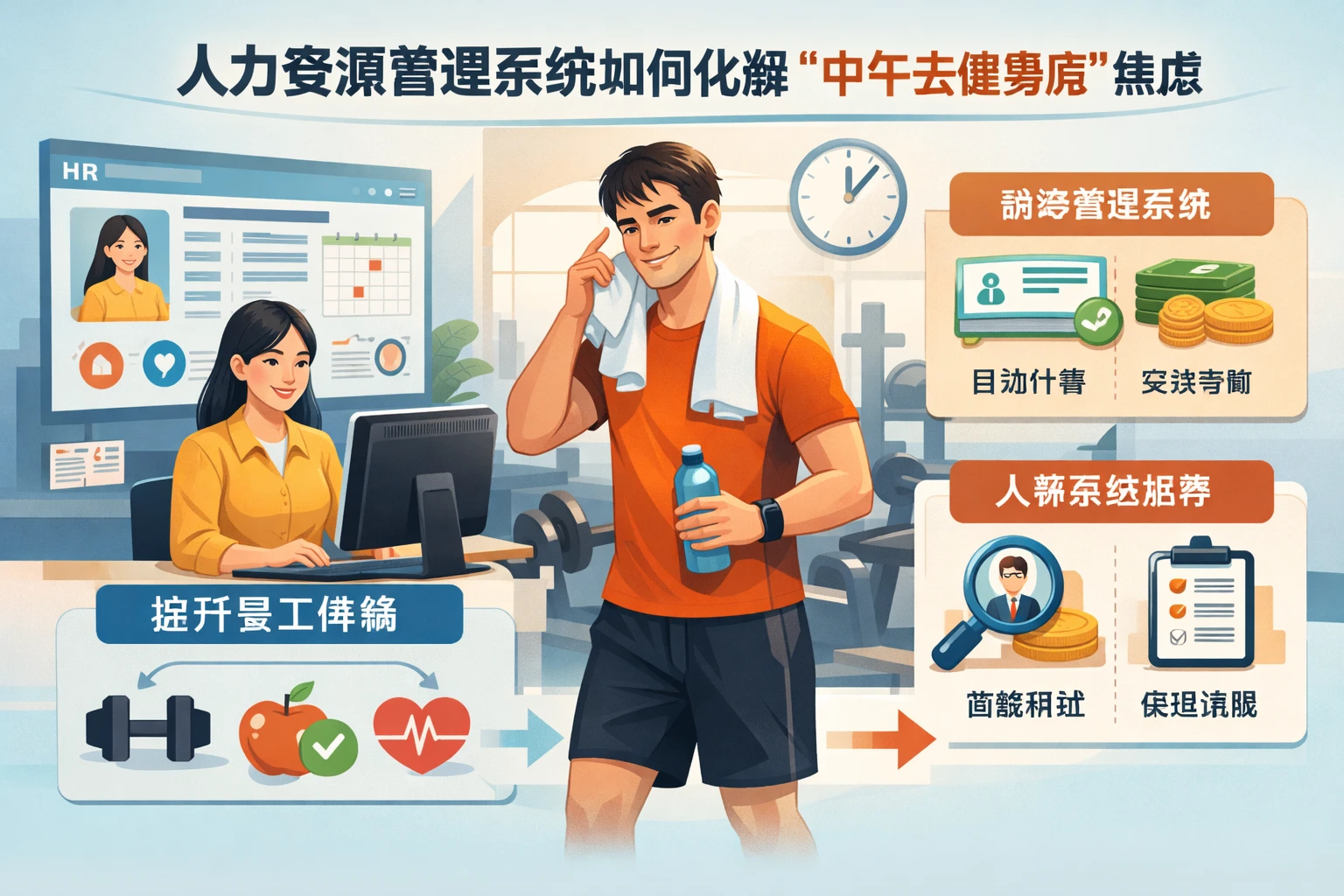 人力资源管理系统如何化解“中午去健身房”焦虑：从员工体验到薪资管理系统与人事系统推荐