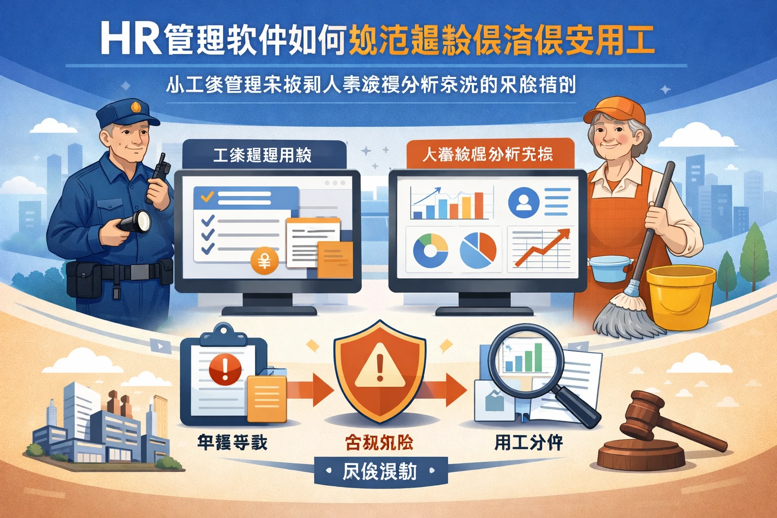 HR管理软件如何规范超龄保洁保安用工:从工资管理系统到人事数据分析系统的风险控制