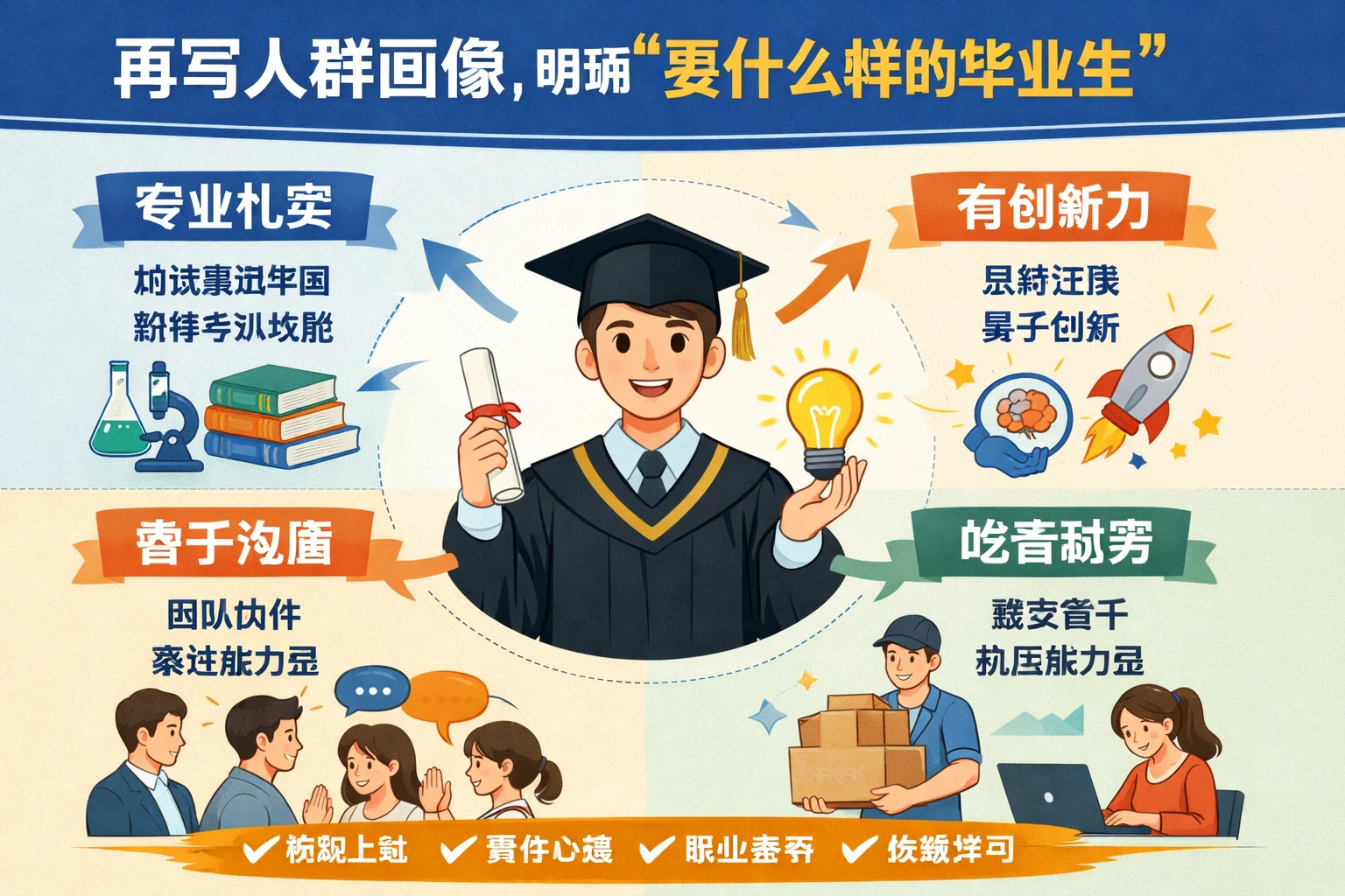 再写人群画像，明确“要什么样的毕业生”