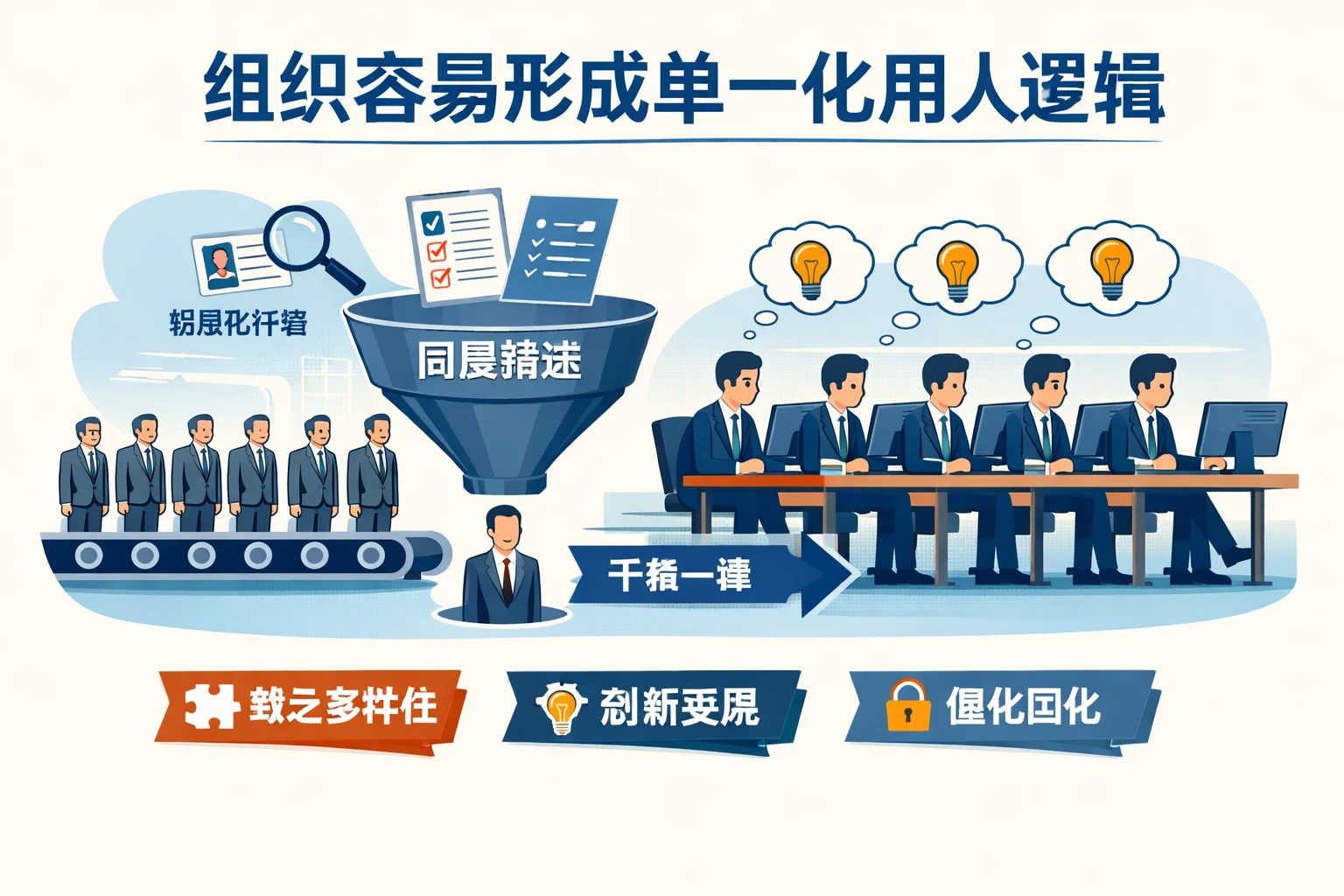 组织容易形成单一化用人逻辑