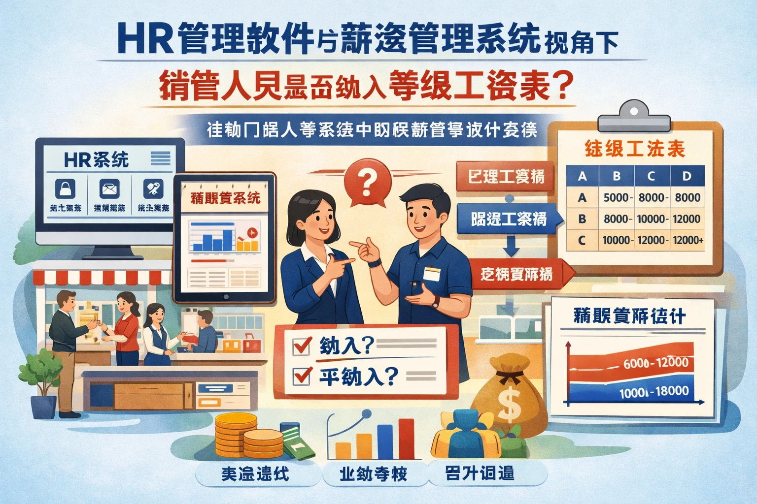 HR管理软件与薪资管理系统视角下,销售人员是否纳入等级工资表——连锁门店人事系统中的薪酬宽带设计实务