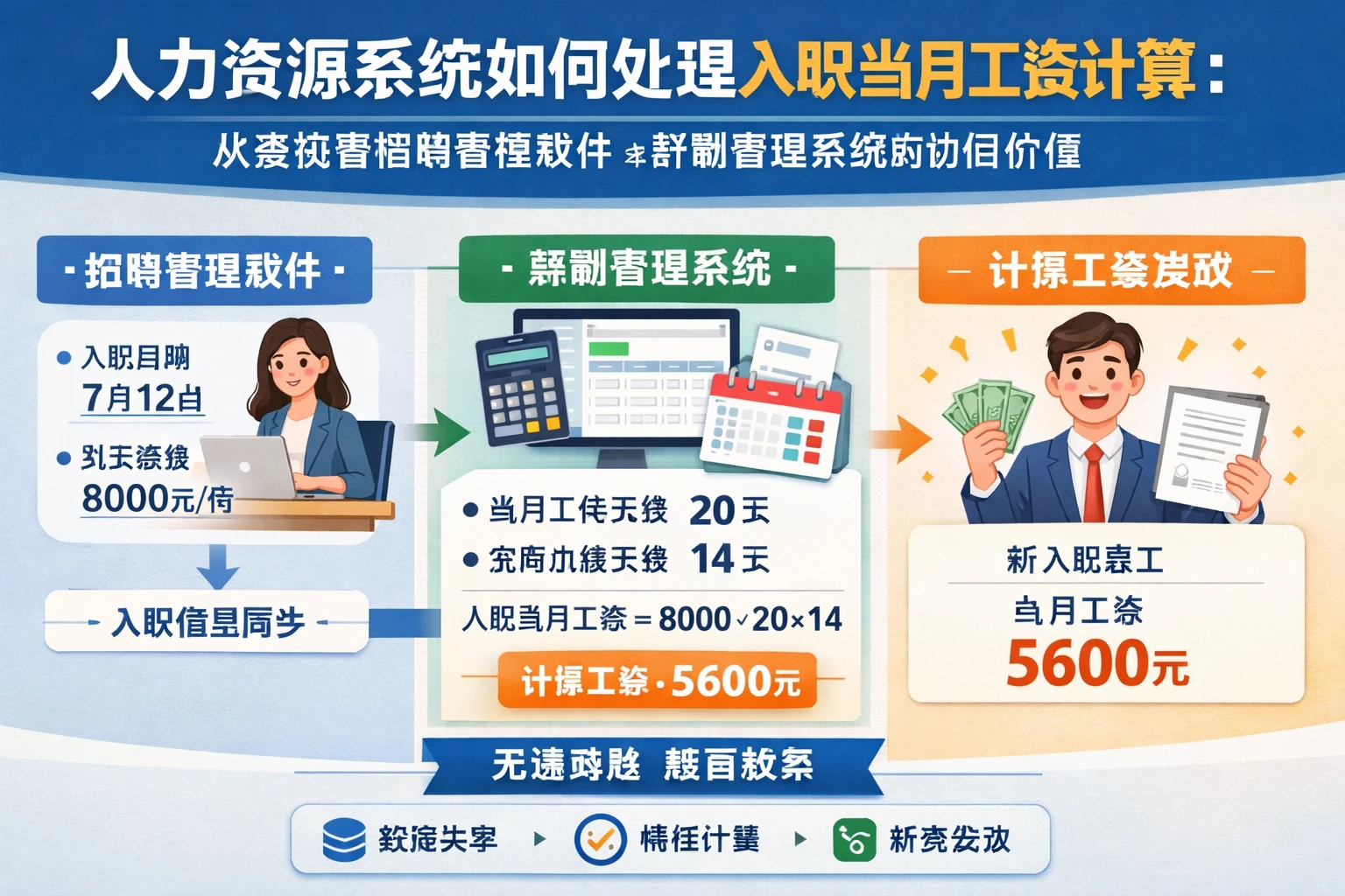 人力资源系统如何处理入职当月工资计算：从案例看招聘管理软件与薪酬管理系统的协同价值