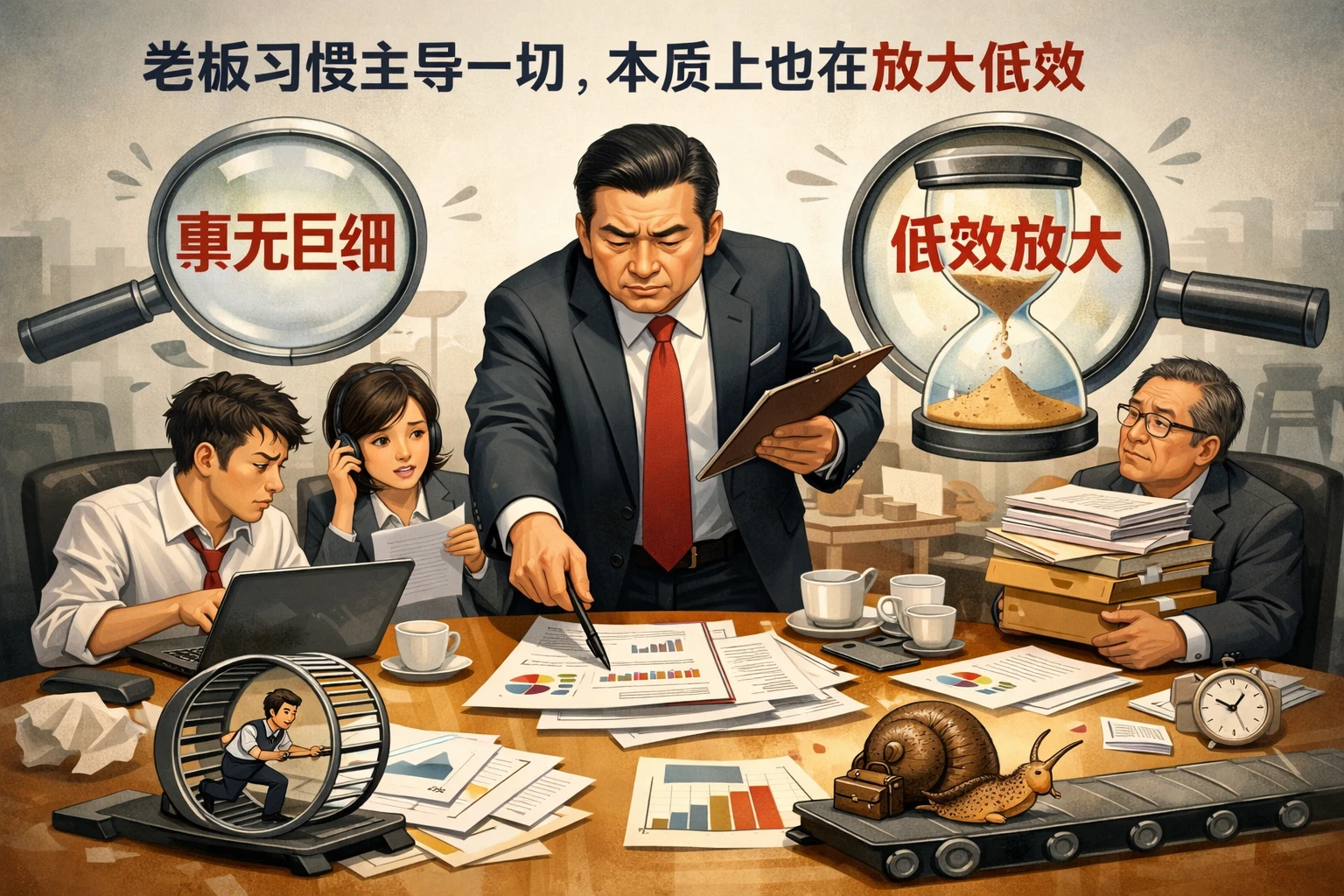 老板习惯主导一切，本质上也在放大低效