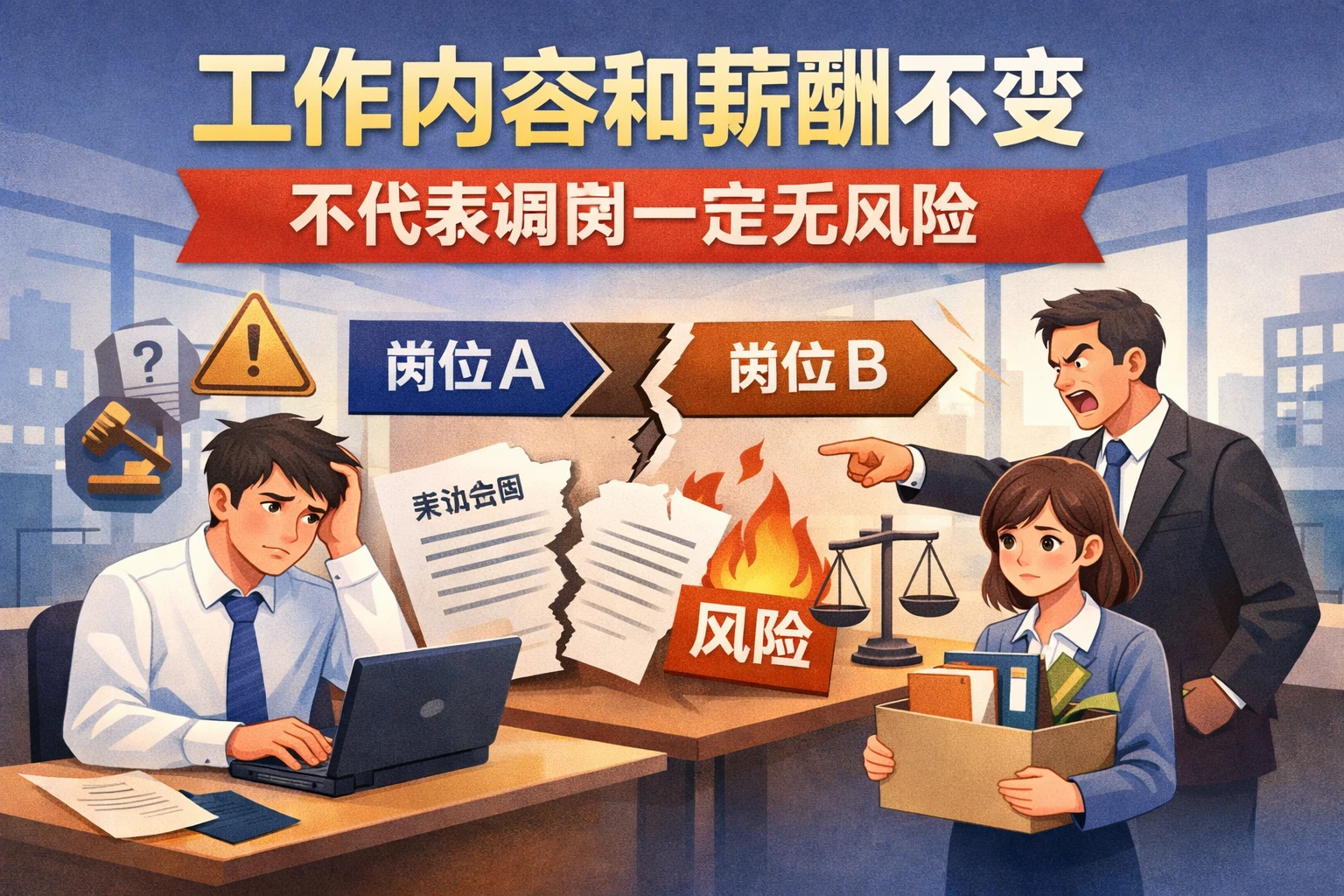 工作内容和薪酬不变，不代表调岗一定无风险