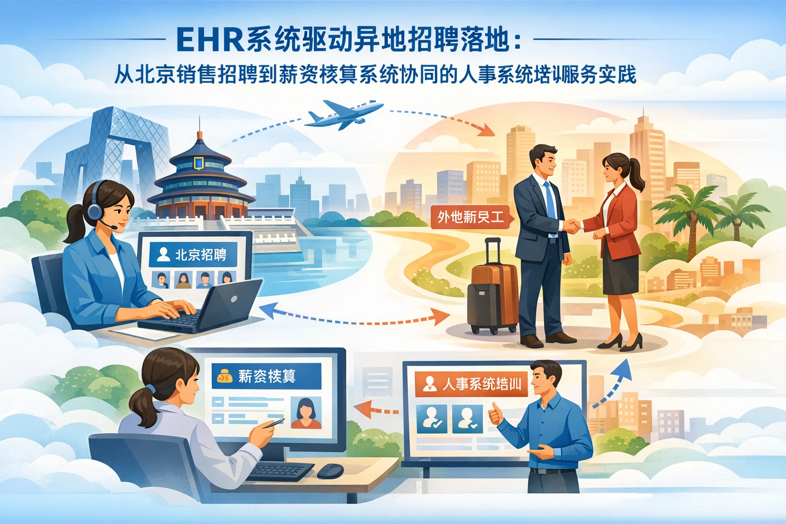 ehr系统驱动异地招聘落地：从北京销售招聘到薪资核算系统协同的人事系统培训服务实践