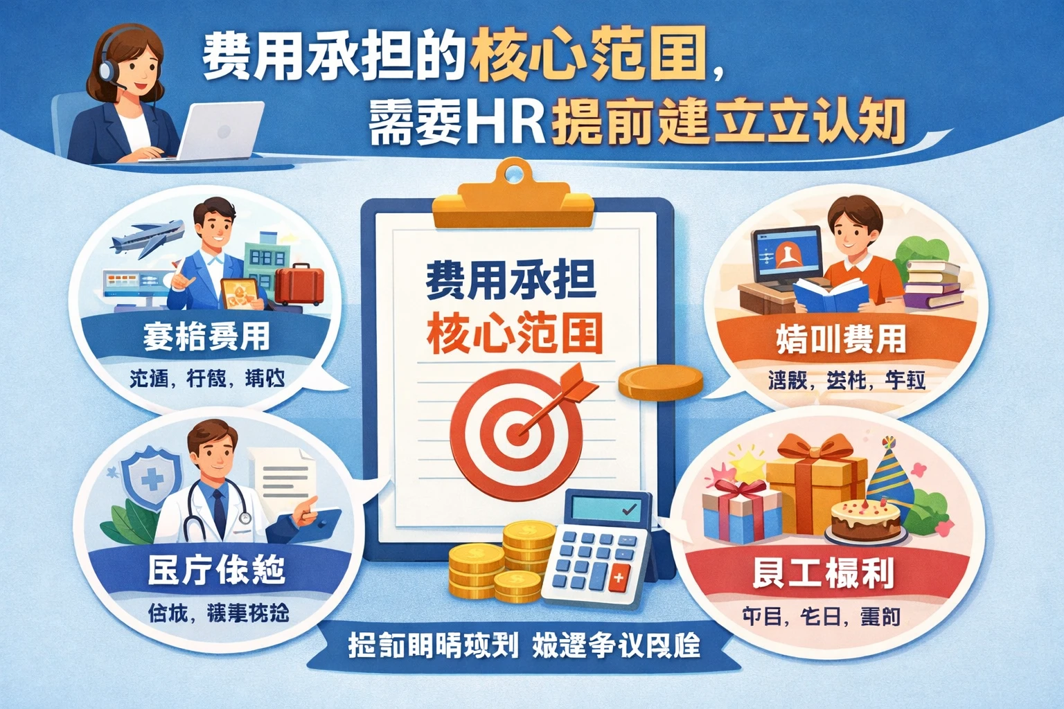 费用承担的核心范围，需要HR提前建立认知