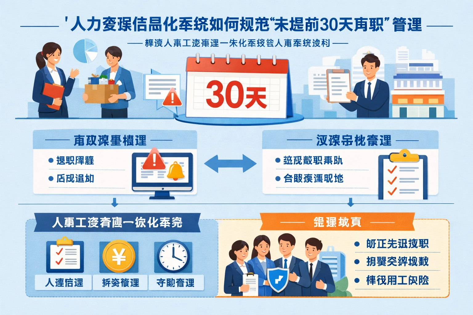 人力资源信息化系统如何规范“未提前30天离职”管理——兼谈人事工资考勤一体化系统与人事系统案例