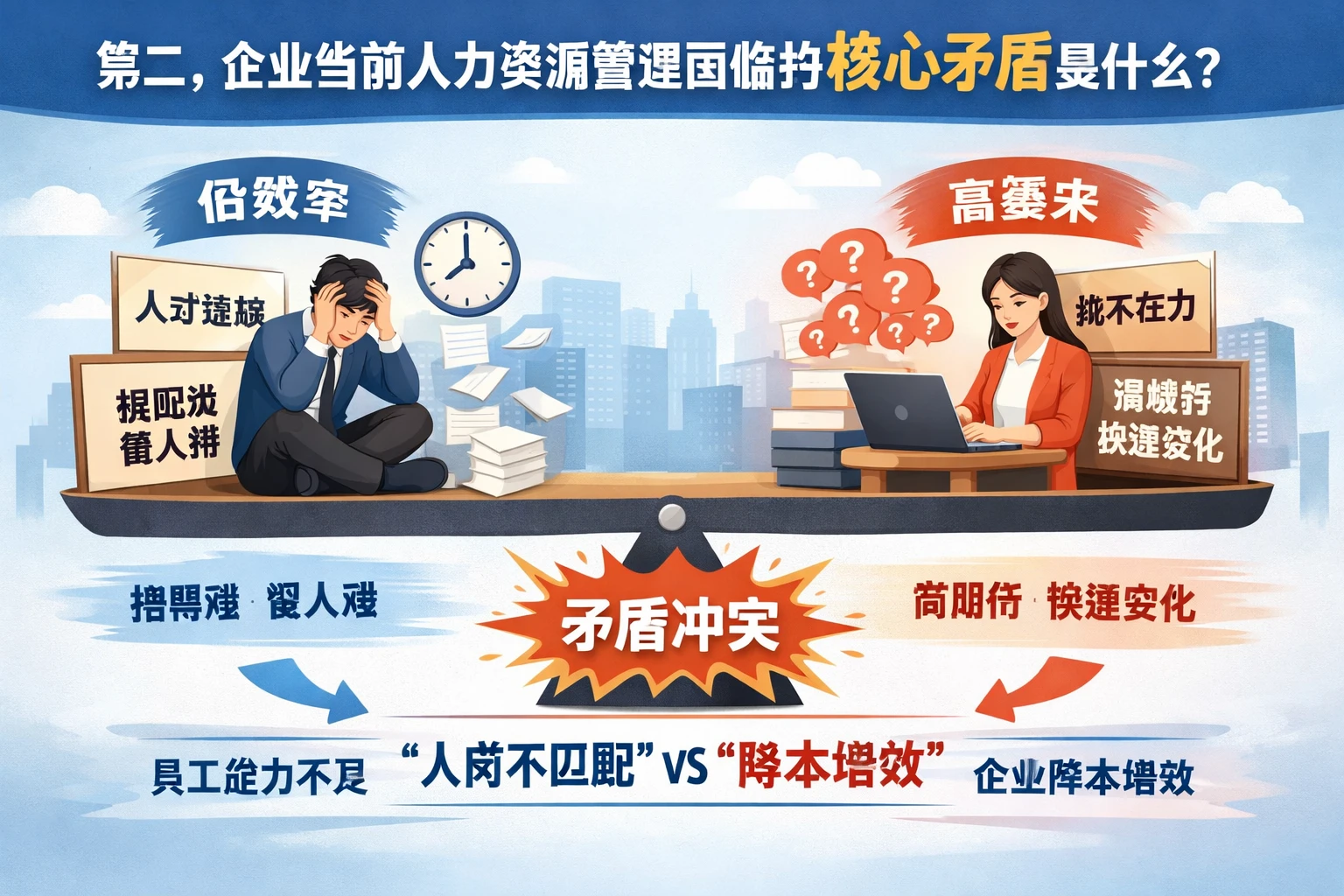 第二，企业当前人力资源管理面临的核心矛盾是什么