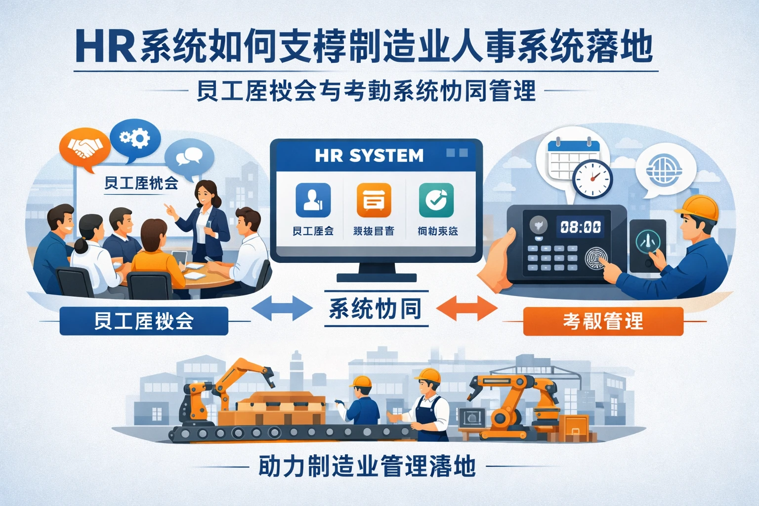 HR系统如何支撑制造业人事系统落地员工座谈会与考勤系统协同管理