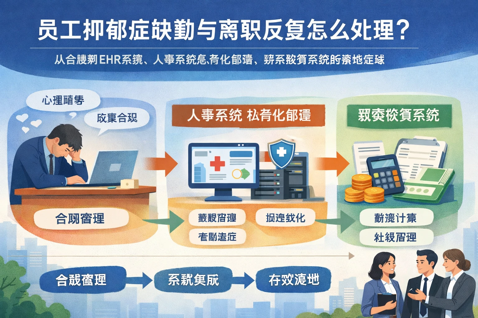 员工抑郁症缺勤与离职反复怎么处理？从合规到ehr系统、人事系统私有化部署、薪资核算系统的落地思路