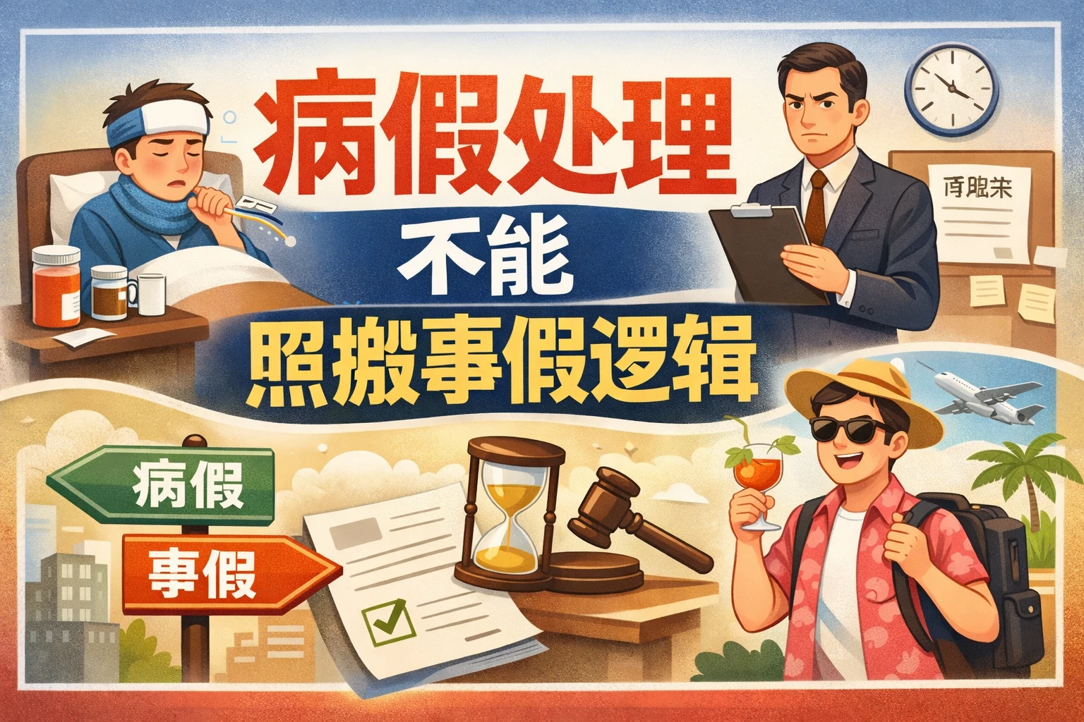 病假处理不能照搬事假逻辑