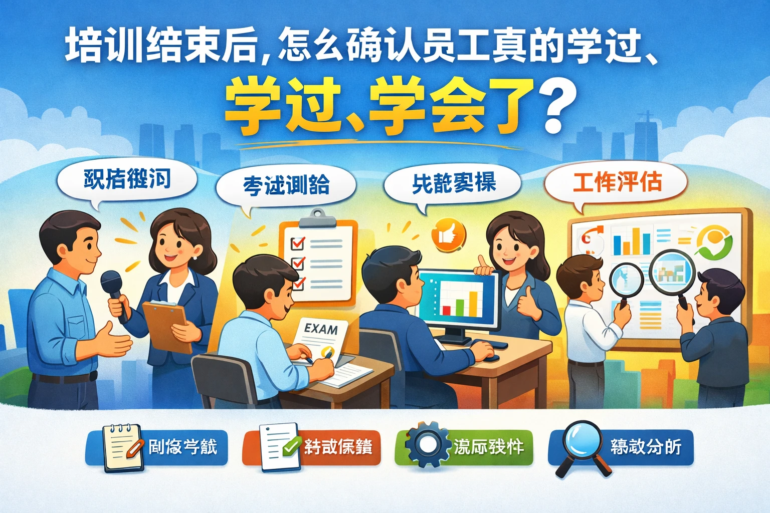 培训结束后，怎么确认员工真的学过、学会了