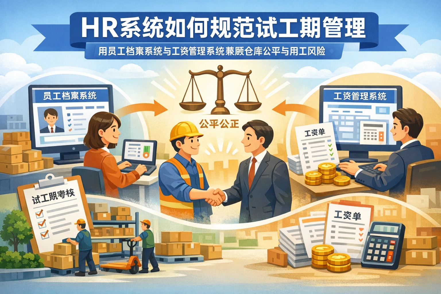 HR系统如何规范试工期管理：用员工档案系统与工资管理系统兼顾仓库公平与用工风险
