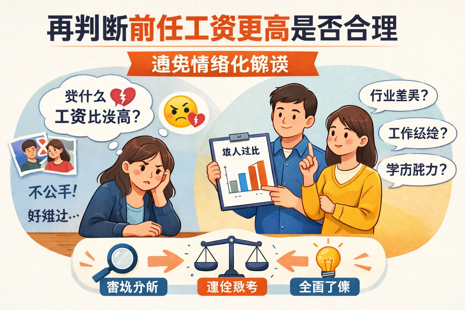 再判断前任工资更高是否合理，避免情绪化解读