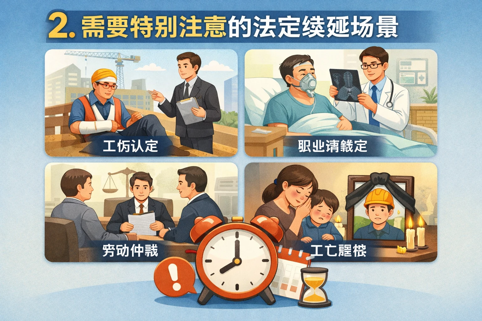 2. 需要特别注意的法定续延场景