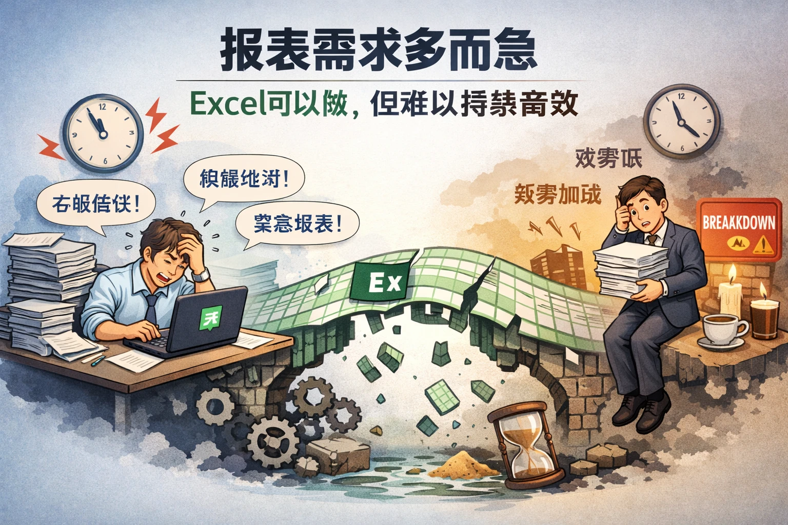 报表需求多而急，Excel可以做，但难以持续高效