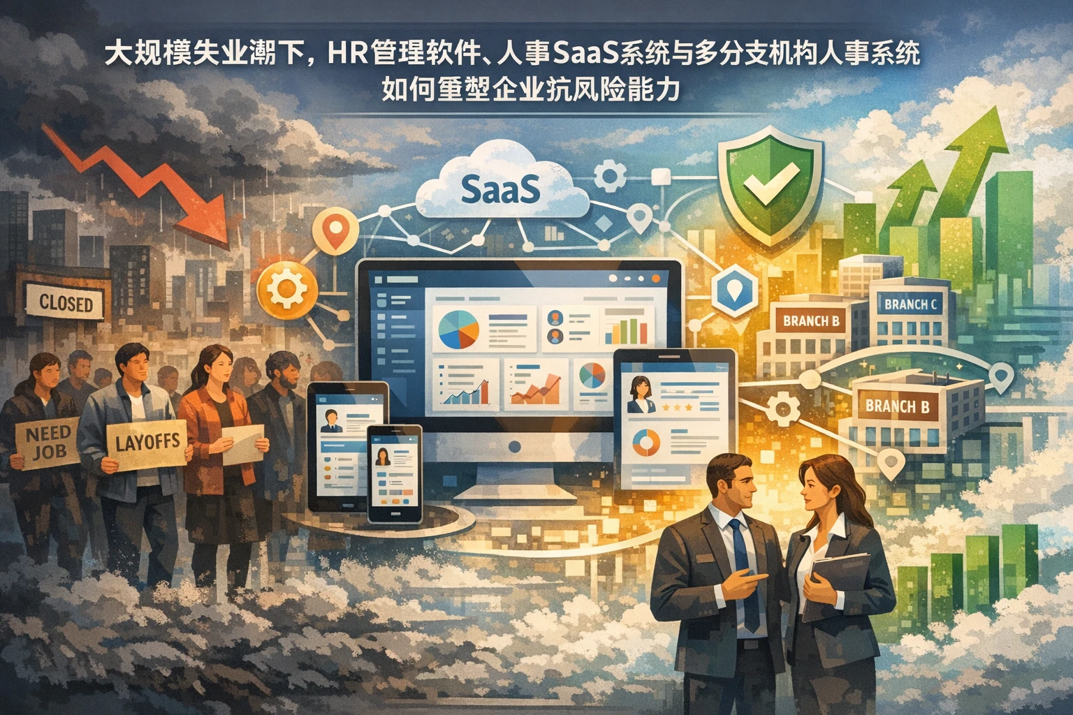 大规模失业潮下,HR管理软件、人事SaaS系统与多分支机构人事系统如何重塑企业抗风险能力