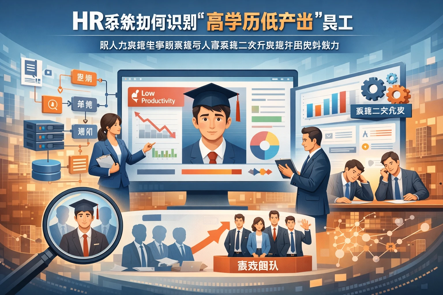 HR系统如何识别“高学历低产出”员工:用人力资源全流程系统与人事系统二次开发提升组织判断力