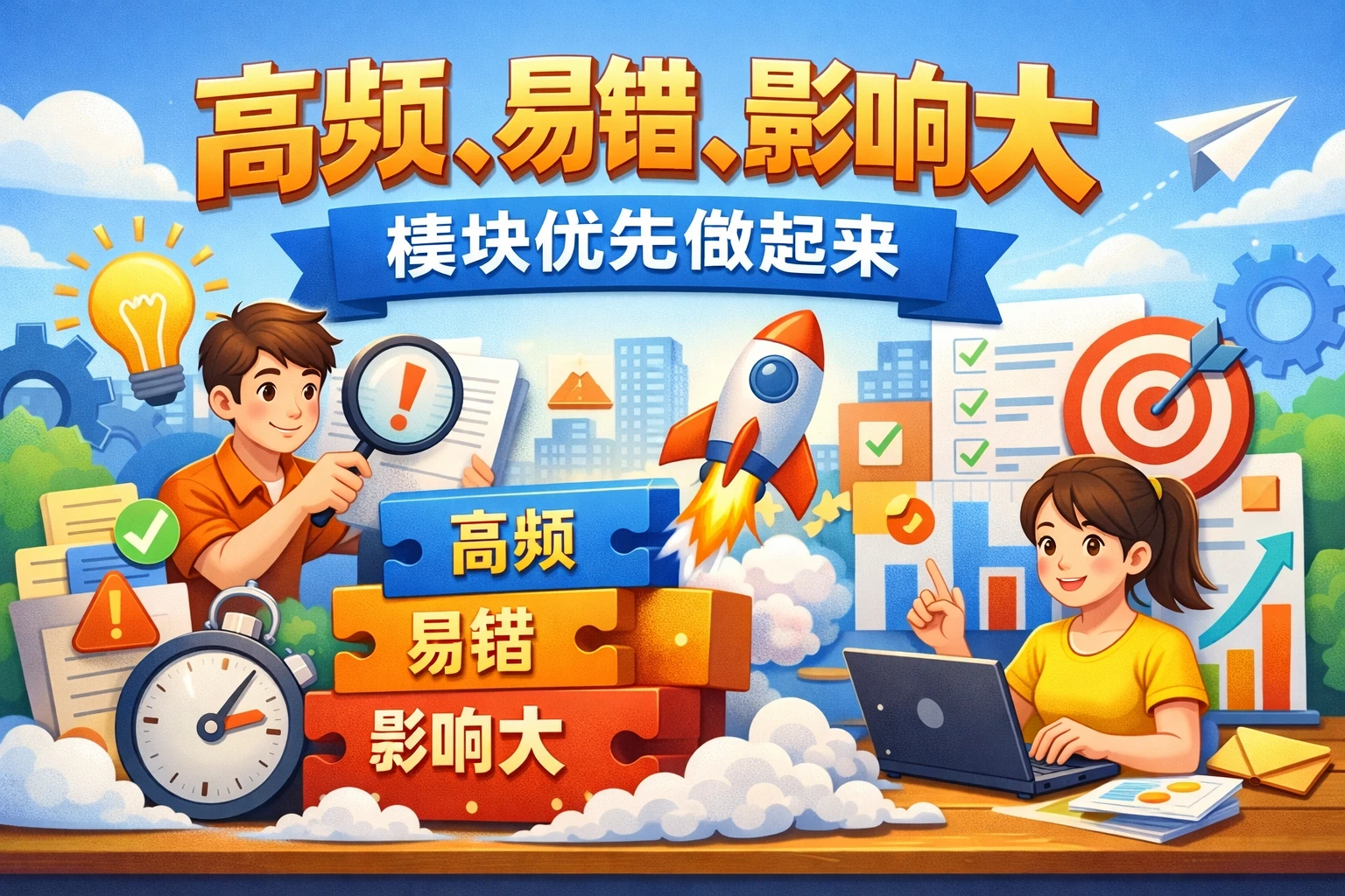 把高频、易错、影响大的模块优先做起来