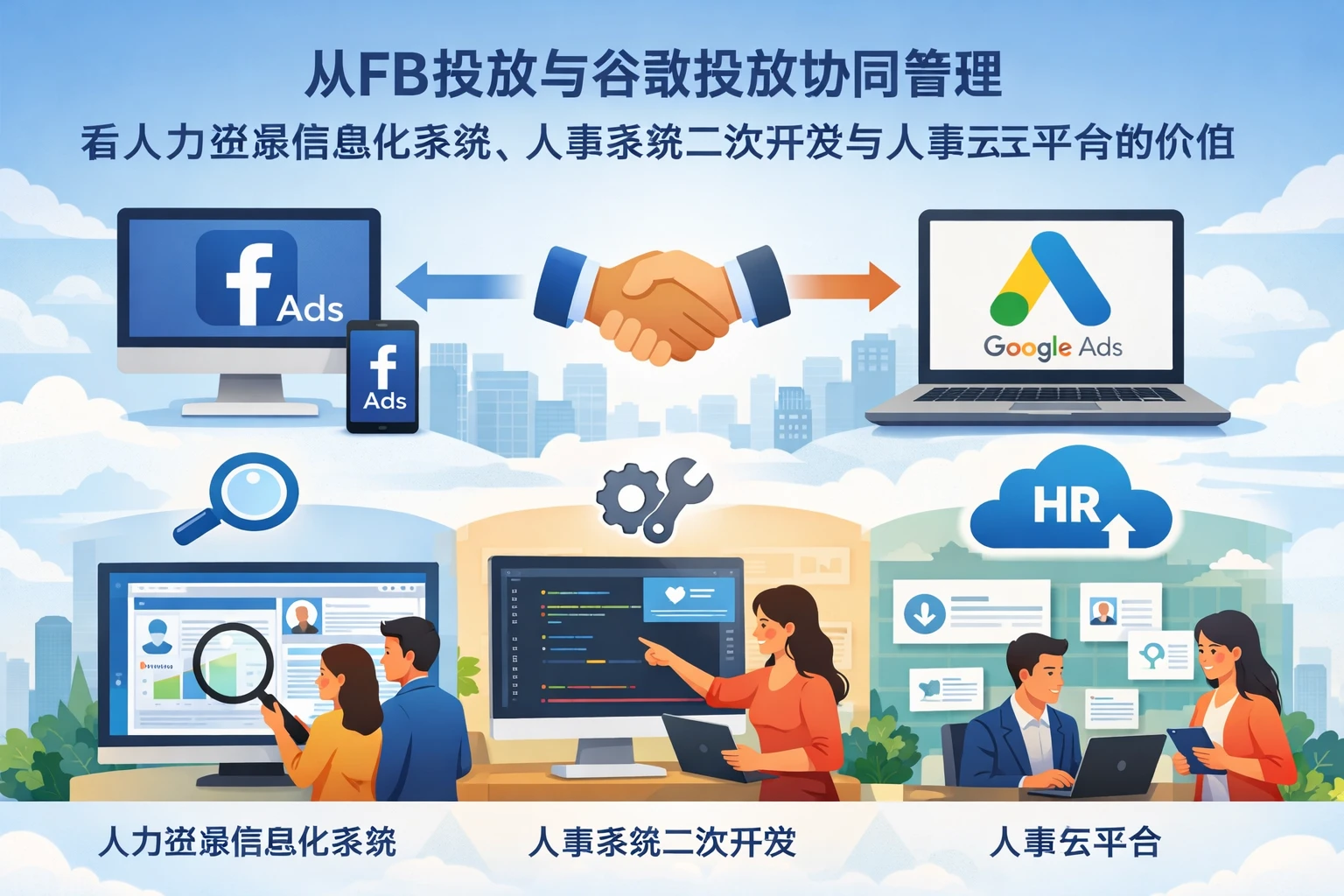 从FB投放与谷歌投放协同管理，看人力资源信息化系统、人事系统二次开发与人事云平台的价值