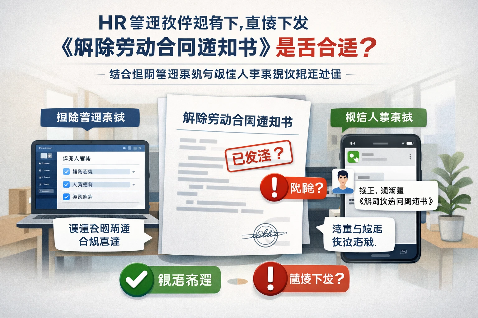 HR管理软件视角下，直接下发《解除劳动合同通知书》是否合适？结合招聘管理系统与微信人事系统谈规范处理