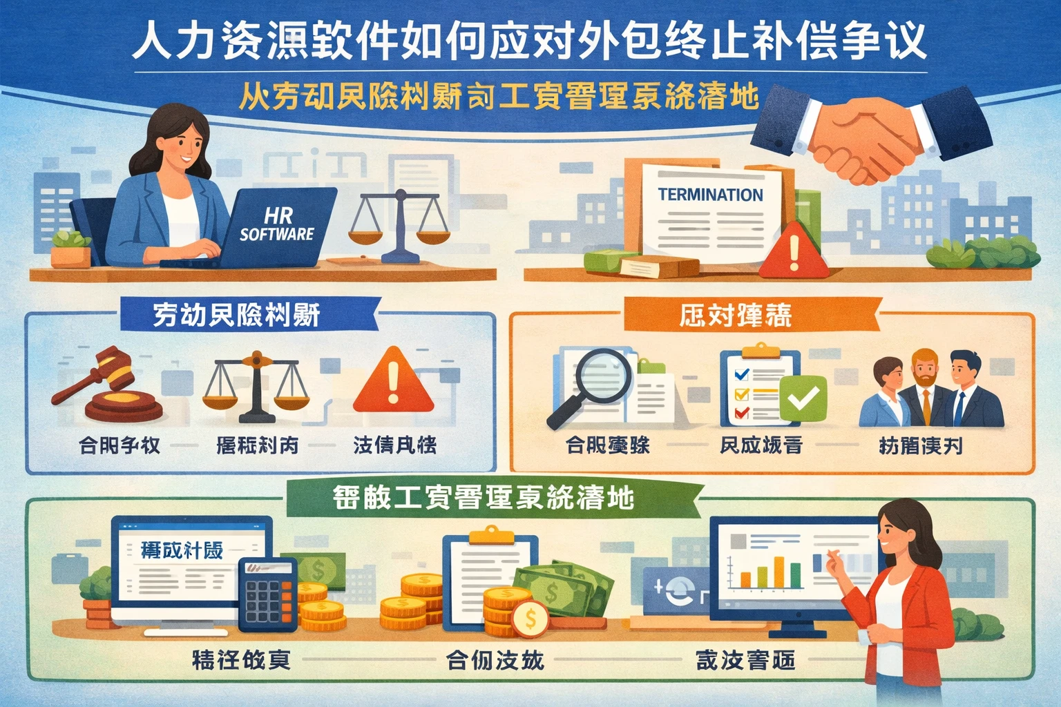 人力资源软件如何应对外包终止补偿争议：从劳动风险判断到工资管理系统落地
