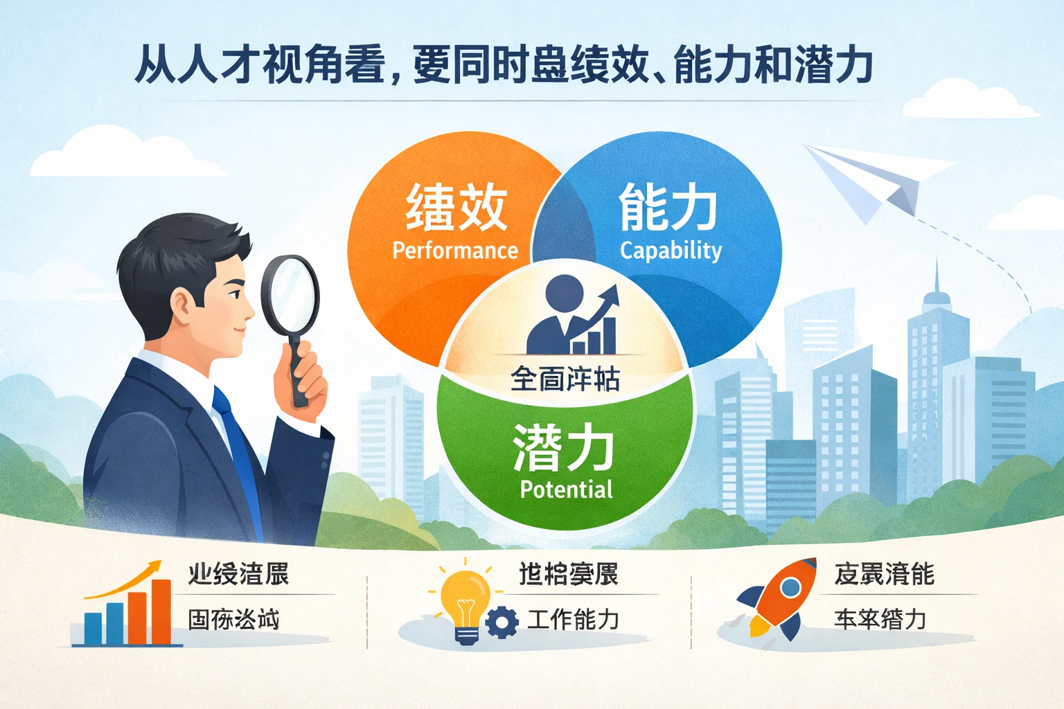从人才视角看，要同时盘绩效、能力和潜力