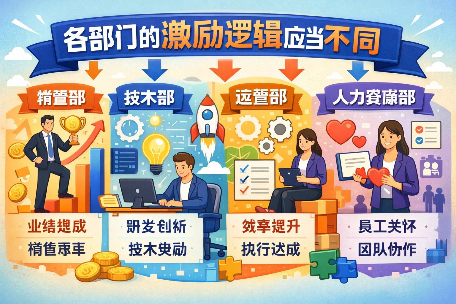 各部门的激励逻辑应当不同