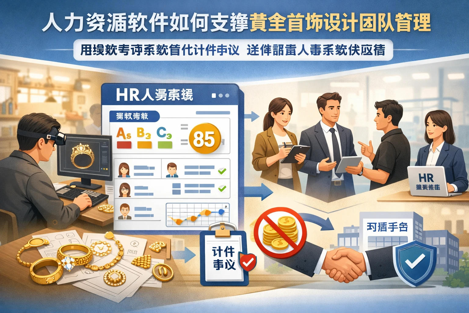 人力资源软件如何支撑黄金首饰设计团队管理：用绩效考评系统替代计件争议，选择靠谱人事系统供应商