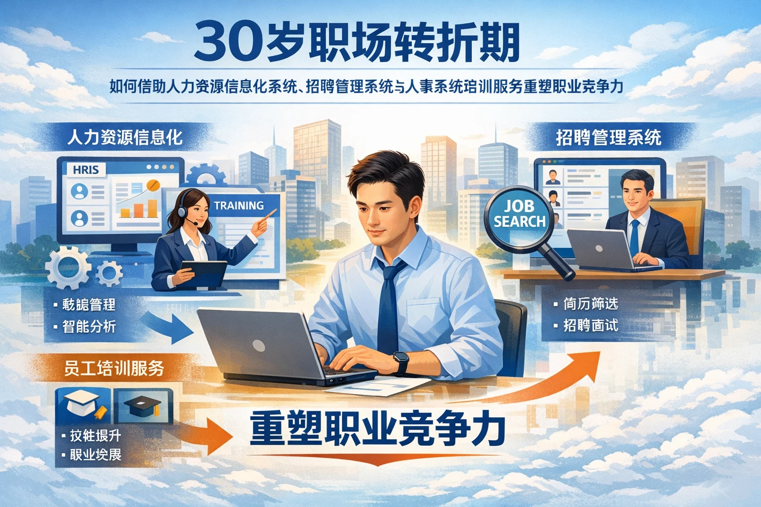30岁职场转折期，如何借助人力资源信息化系统、招聘管理系统与人事系统培训服务重塑职业竞争力