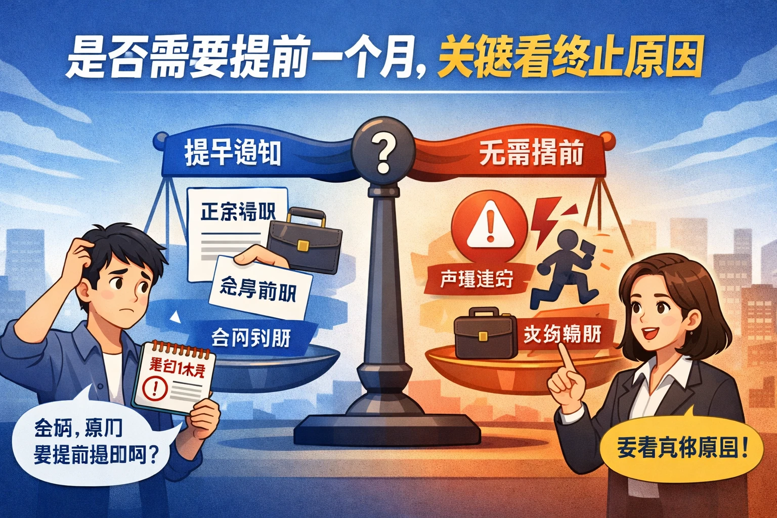 是否需要提前一个月,关键看终止原因