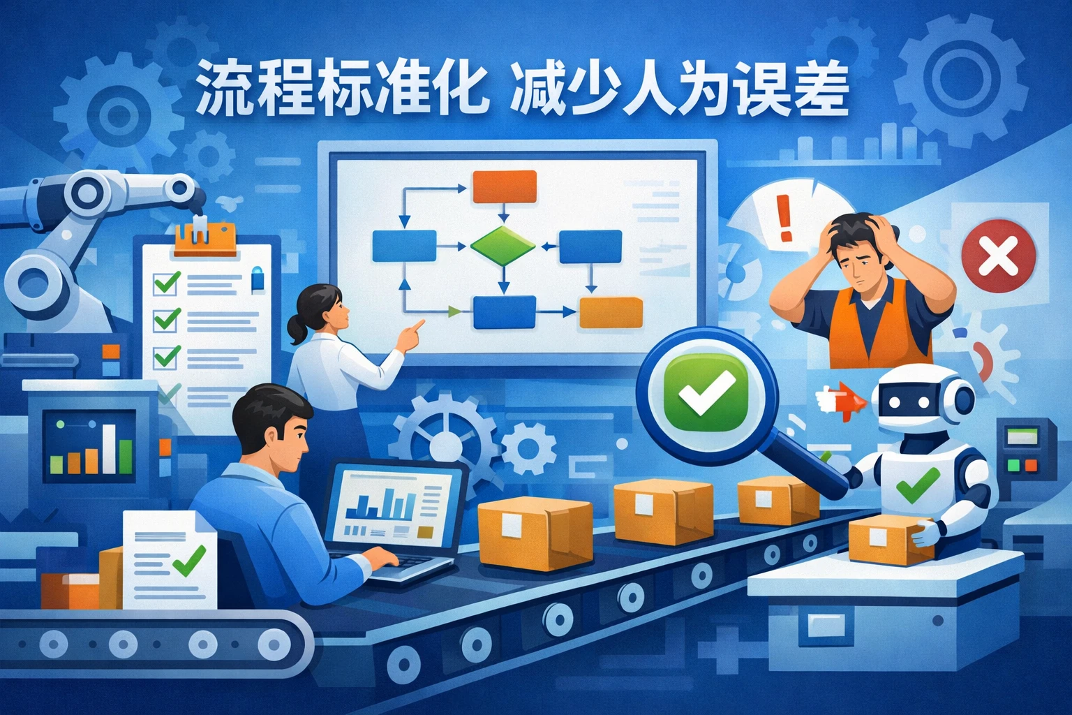 流程标准化，减少人为误差