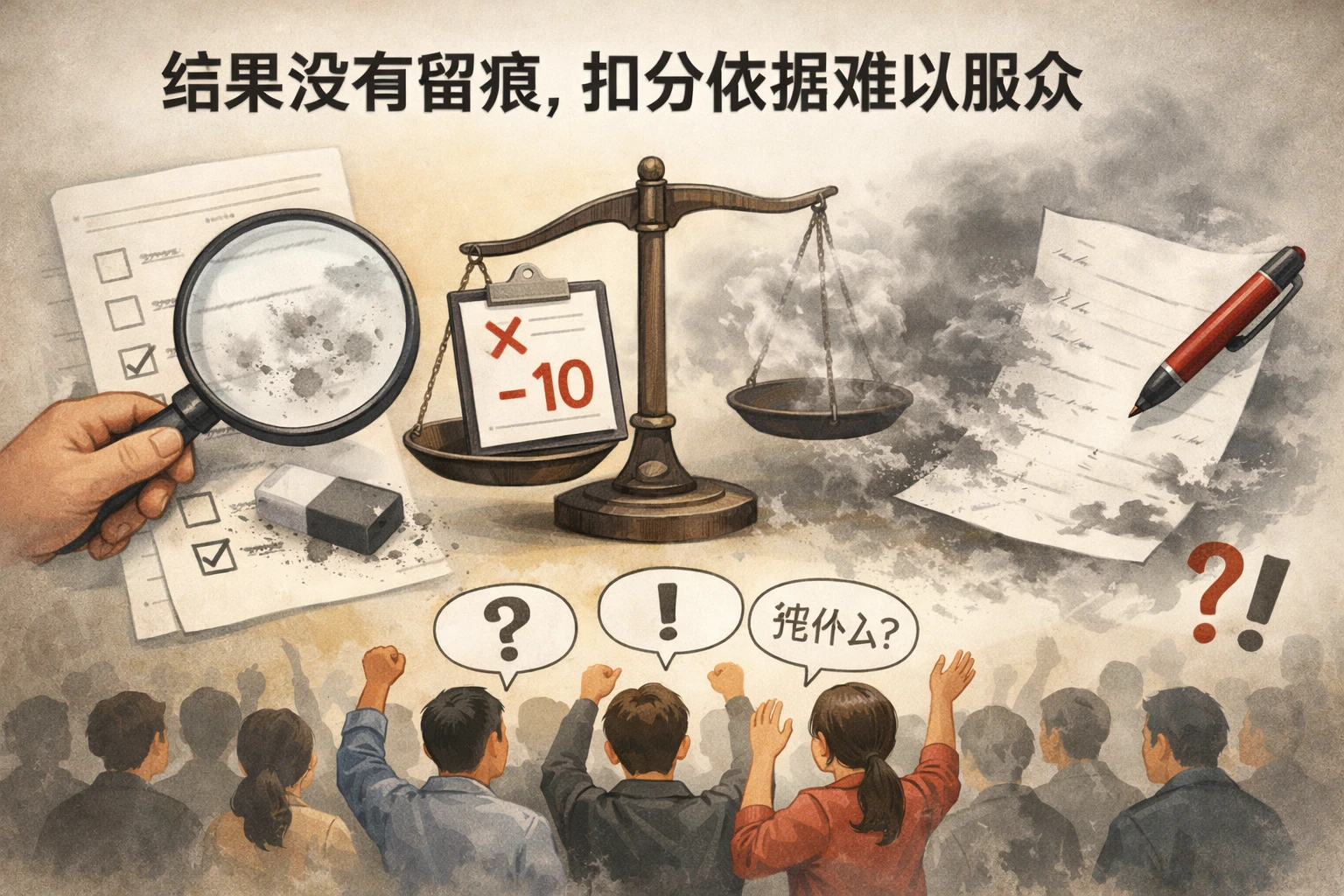 结果没有留痕,扣分依据难以服众