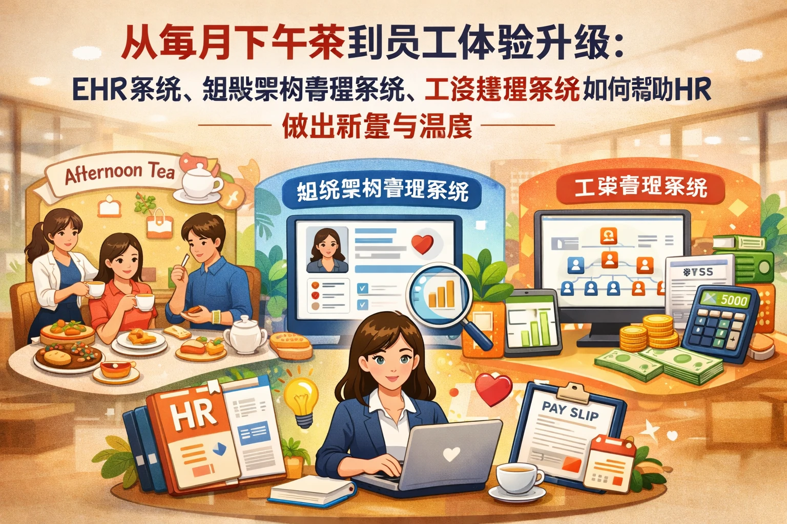 从每月下午茶到员工体验升级：ehr系统、组织架构管理系统、工资管理系统如何帮助HR做出新意与温度