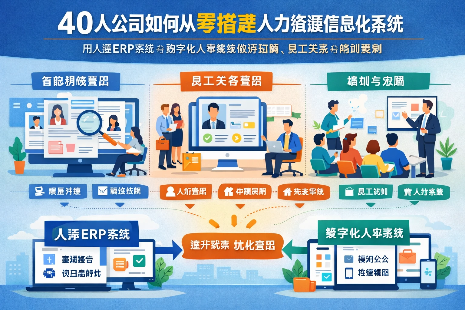 40人公司如何从零搭建人力资源信息化系统：用人事ERP系统与数字化人事系统做好招聘、员工关系与培训规划