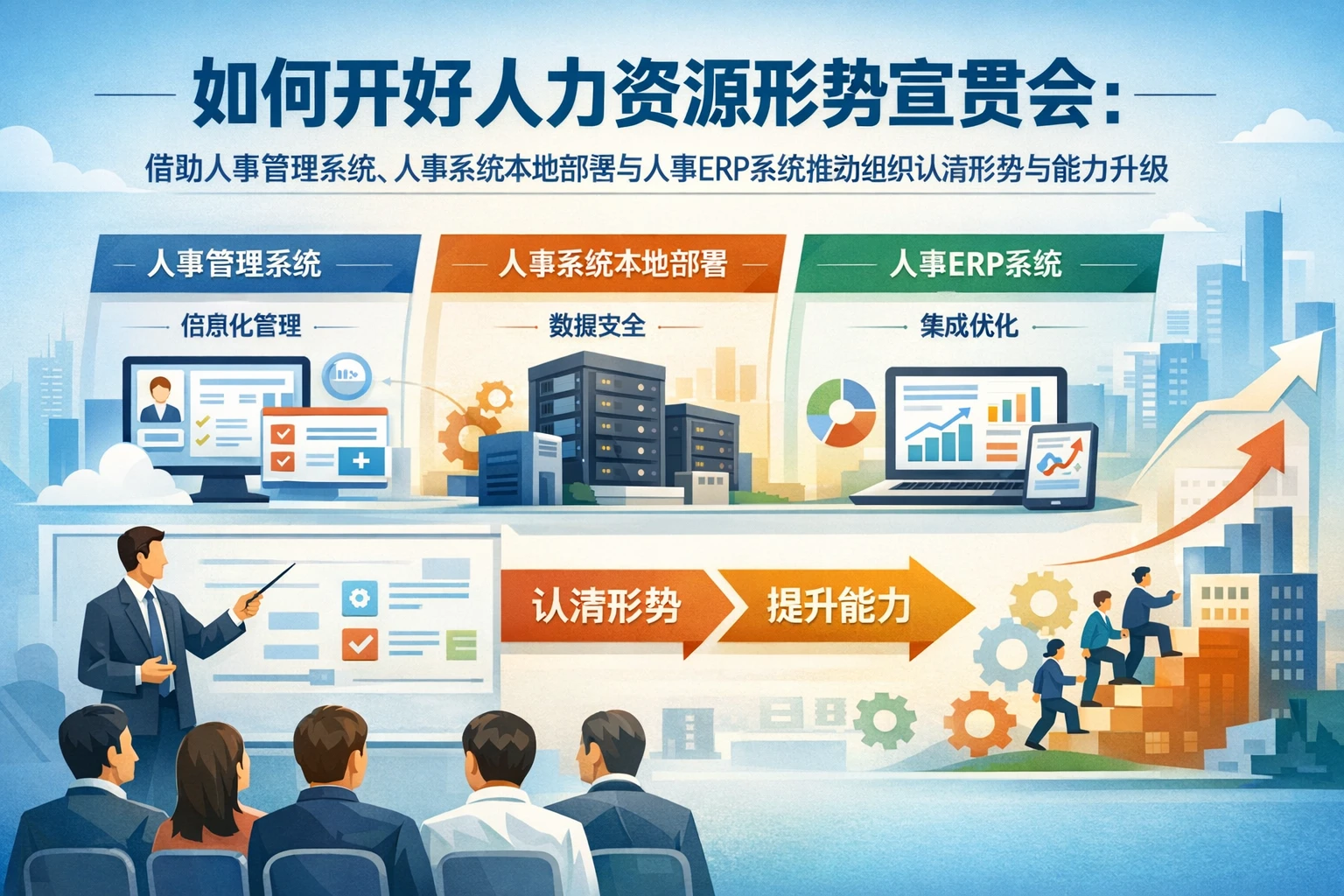 如何开好人力资源形势宣贯会：借助人事管理系统、人事系统本地部署与人事ERP系统推动组织认清形势与能力升级