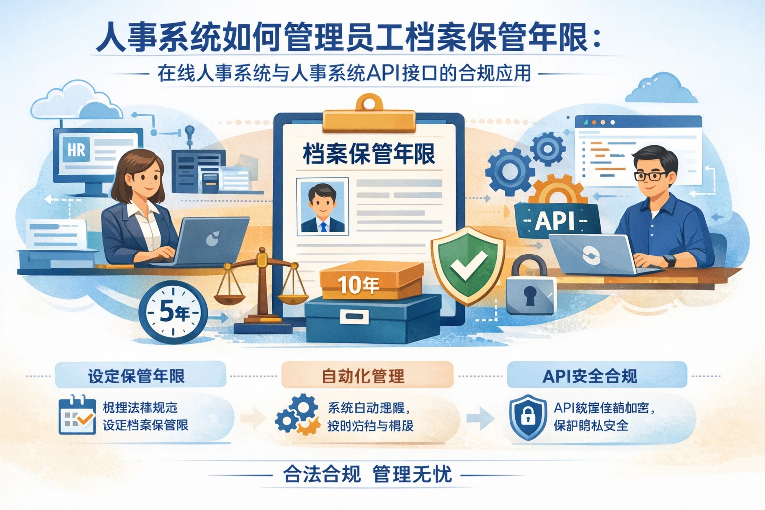 人事系统如何管理员工档案保管年限：在线人事系统与人事系统API接口的合规应用