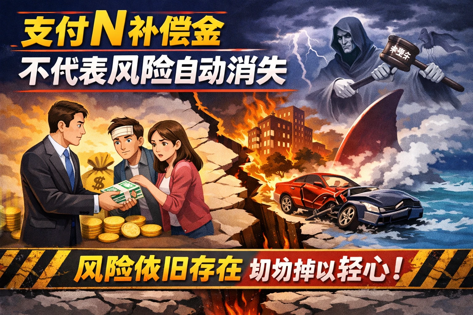 支付N补偿金，不代表风险自动消失