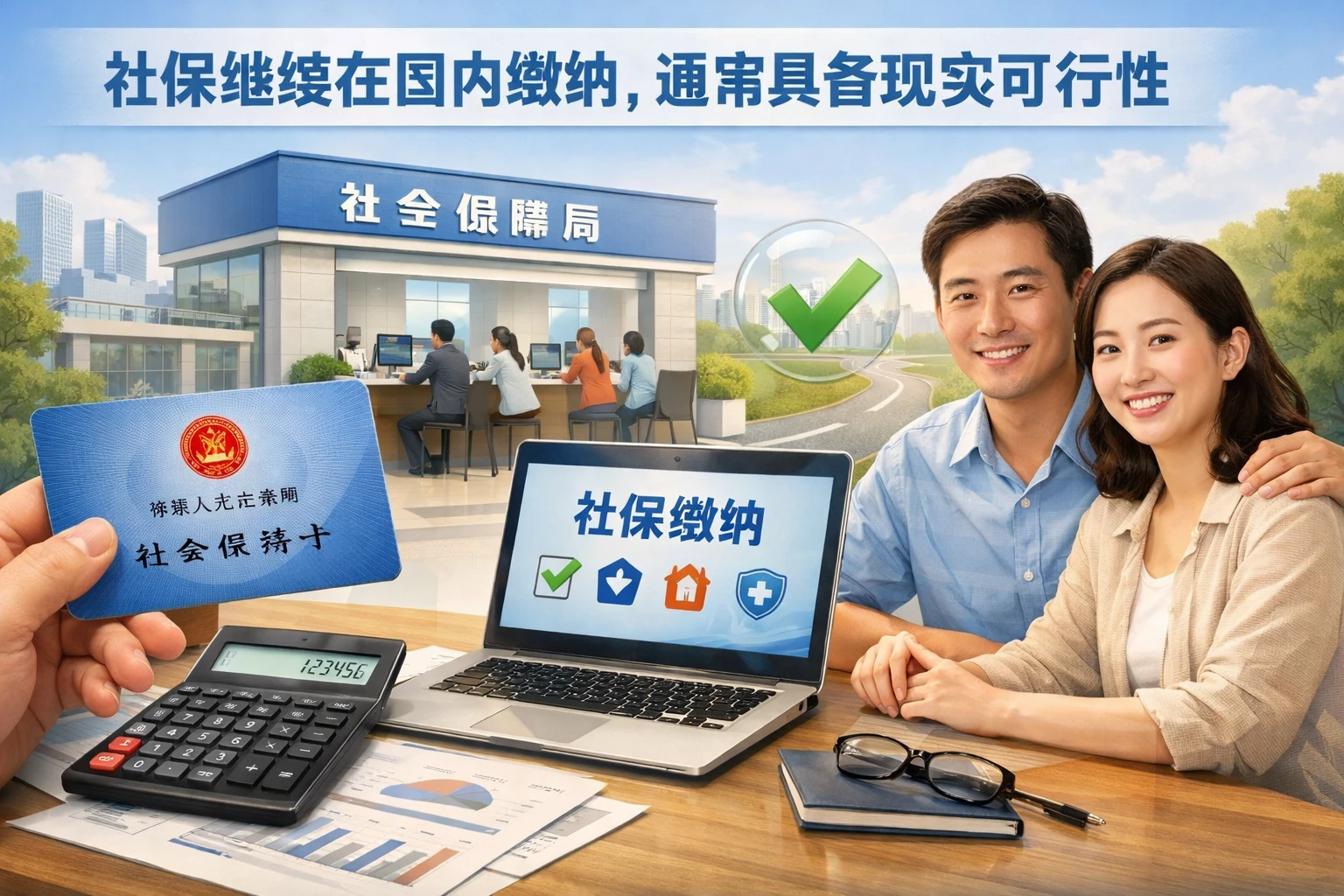 社保继续在国内缴纳，通常具备现实可行性