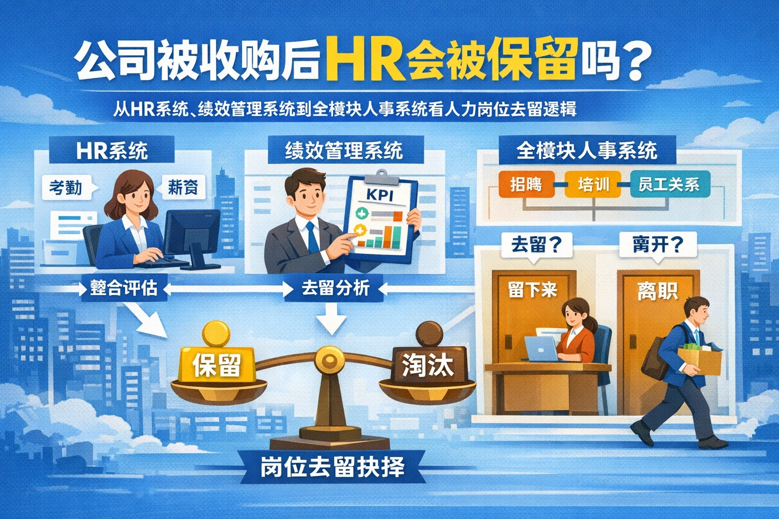 公司被收购后HR会被保留吗?从HR系统、绩效管理系统到全模块人事系统看人力岗位去留逻辑