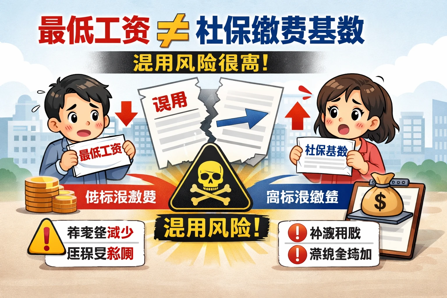 最低工资不等于社保缴费基数,混用风险很高